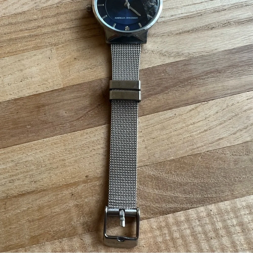 Adrienne vittadini ladies diamond blue dial dress watch NEW BATTERY
